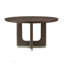 Ensemble de salle à manger moderne 5 pièces avec table ronde et chaises rembourrées beiges, base métallique durable pour des repas élégants-1948119211