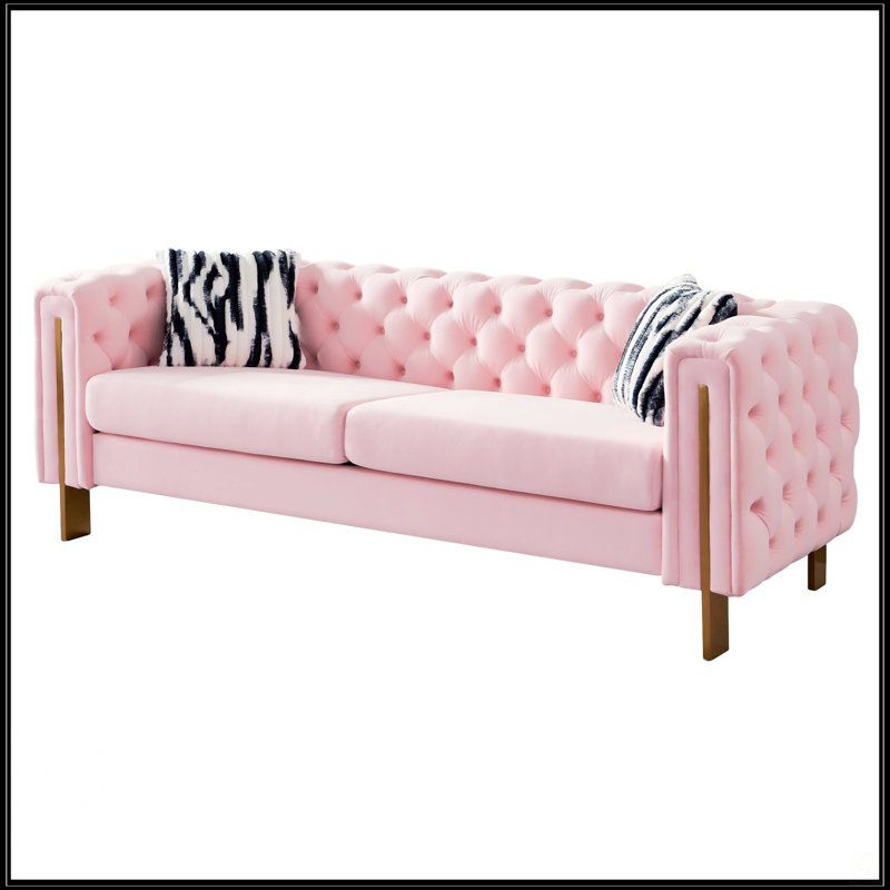 Canapé de salon Chesterfield, Rose