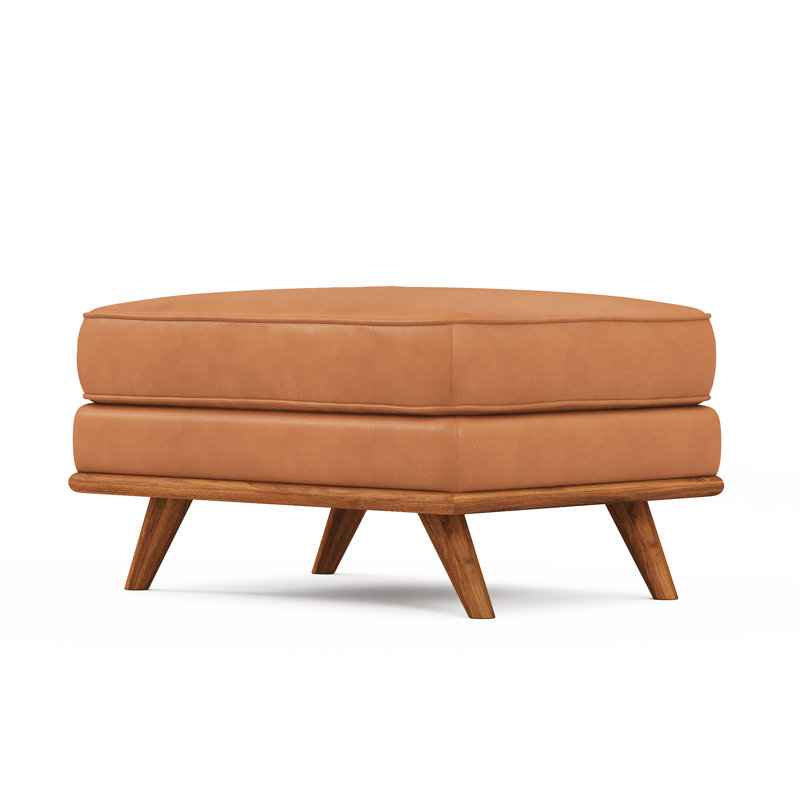 Shanteka 31" Leather Ottoman, Brun