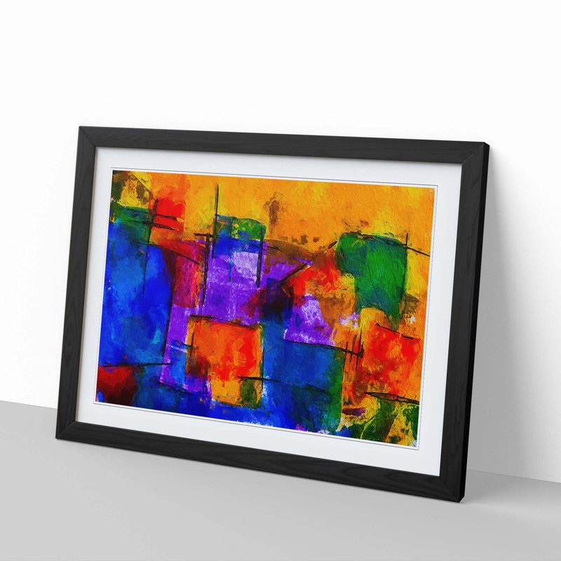 Abstract Vol.398 by S.Johnson - Framed Print, 45cm H x 63cm W x 2cm D, Black Framed
