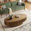 Table basse ovale en bois massif avec rangement 47 po-283024508