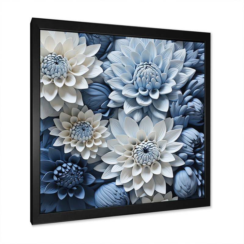 «Graceful Mums», impression sur toile, H 30 po x l 30 po x P 1 po, Cadre simple noir