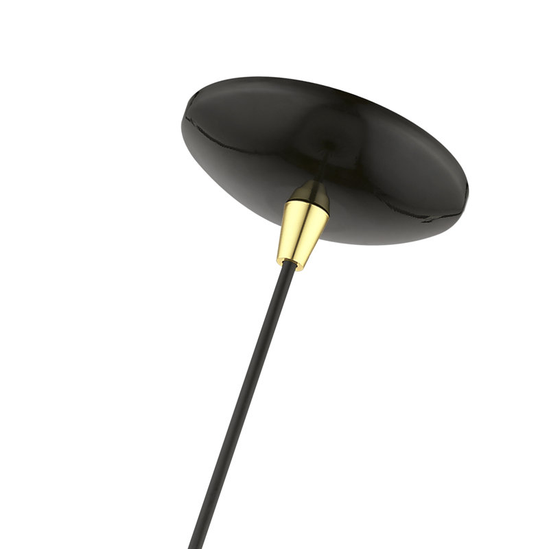 Luminaire suspendu 1 lumière Marmolejo, Noir brillant