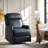 Elimelec Genuine Leather Manual Swivel Recliner-1899410573