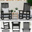 Oversized HIPS Outdoor Rocking Chair Set of 2 – All-Weather High Back Patio Rocker with Moisture-proof and Sun-protective– Perfect for Porch, Lawn & Garden,Black-846018193-810216029