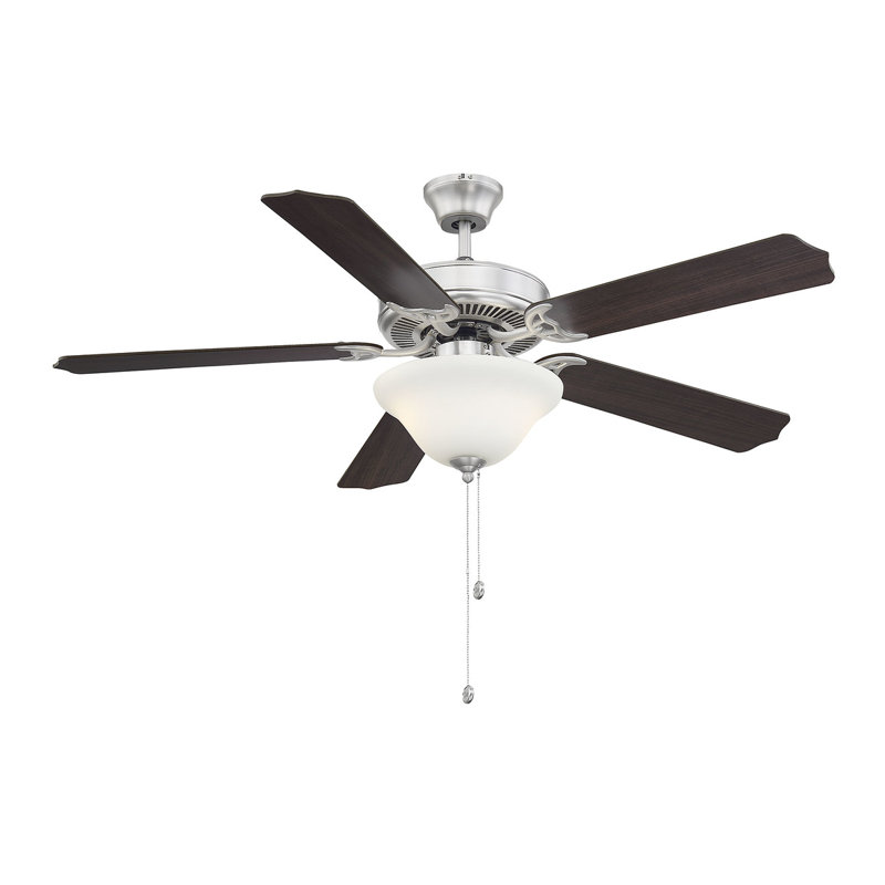 Ventilateur de plafond standard à 5 pales 52 po avec chaîne de traction et ensemble d'éclairage inclus Garrett