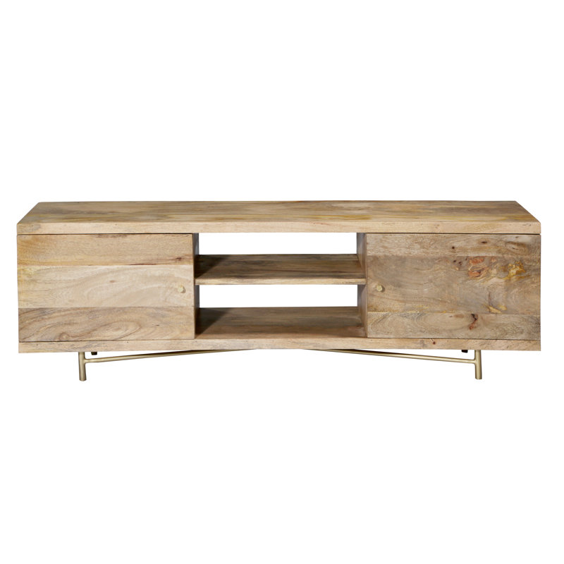 Miser Unfinished TV Stand for TVs up to 55", Natural