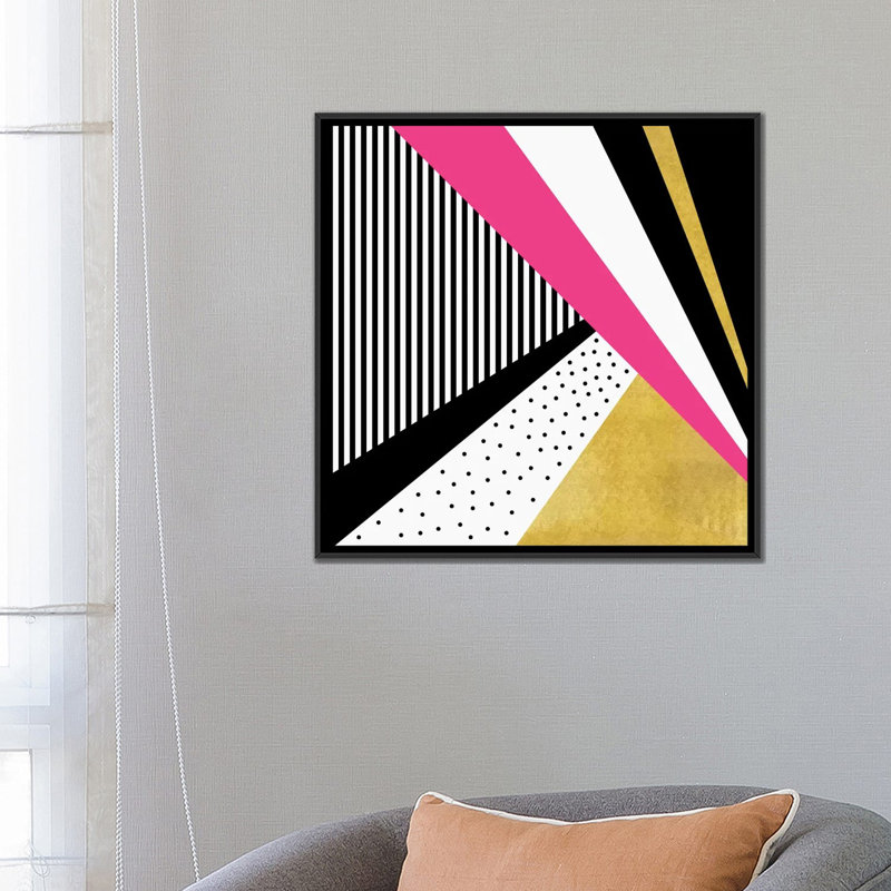«Pretty in Pink», impression sur toile, H 18 po x l 18 po x P 1,5 po, Toile avec cadre noir, Pas de tapis