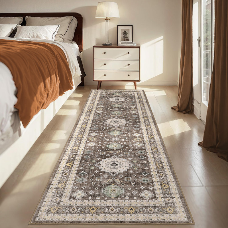 Machine Washable Rug Non-Slip Area Rug with Rubber Backing for Living Room Low-Pile Rug Indoor Floor Cover Oriental Rug for Bedroom Dining Room Hallway Playroom Office Kitchen Dorm and Bedside Decor