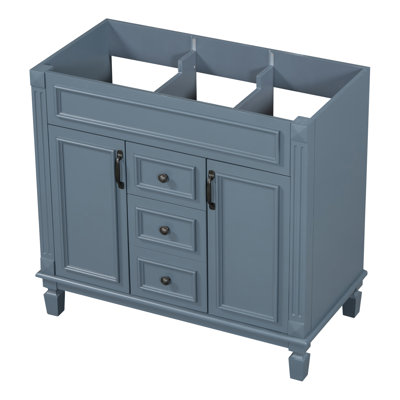 Meuble-lavabo 36 po sans lavabo supérieur, armoire seulement, armoire de rangement moderne avec 2 portes à fermeture douce et 2 tiroirs