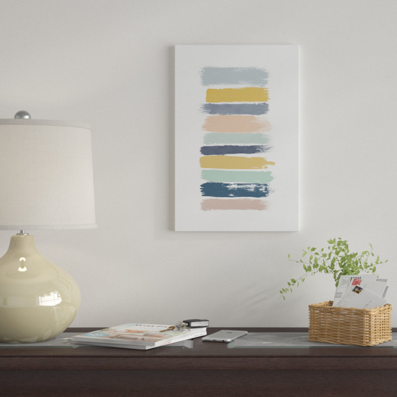 Rayures pastel par Orara Studieo-impression, H 12 po x l 8 po x P 0,75 po, Toile tendue