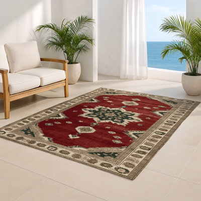 Tapis intérieur et extérieur brun Overdyed