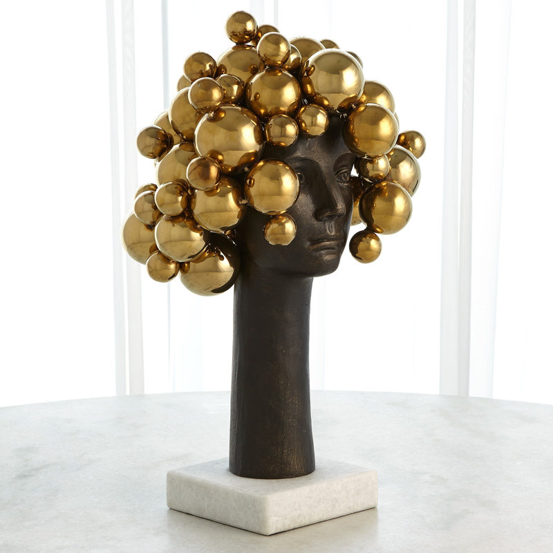Bubbles For Brains, 23" H x 15" W x 13" D, Brass