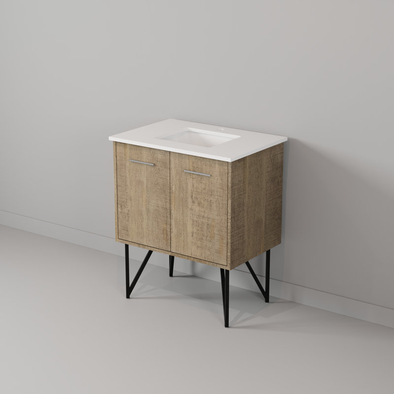 Lancy 30 in W x 20 in D Bath Vanity Top, White Cultured Marble
