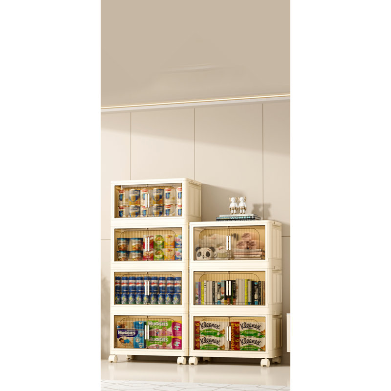 Armoire de rangement 19,69 po, Noir/transparent, 4
