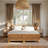 Arie Elegant Water Hyacinth and Rattan Bench, Natural