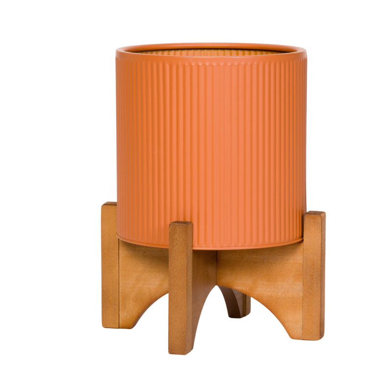 Pot à fleur d'intérieur en métal Melahat, H 12,5 po x l 9,75 po x P 9,75 po