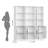 5-Tier 63"W Wide Tall Office Storage Cabinet, 70.1"H With 3 Open Shelf Rows & Three Double-Door Cabinets-1802643108