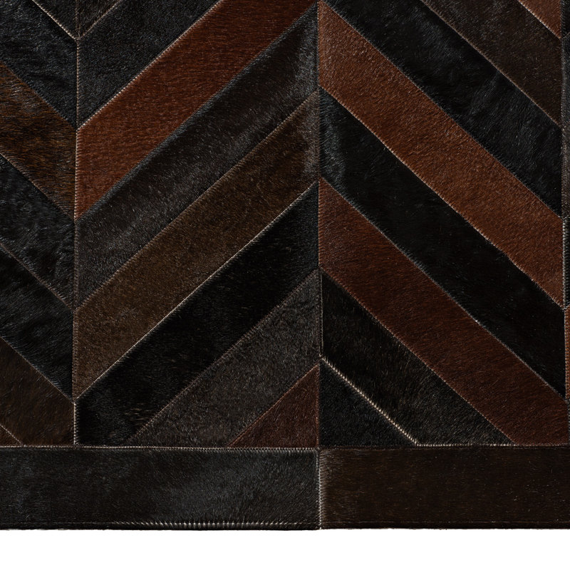 Apollo Cowhide Chevron Area Rug, Rectangle 8' x 10'