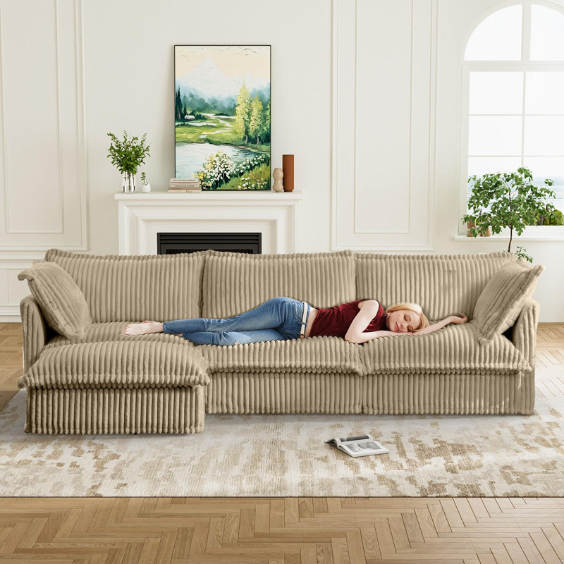 Canapé modulaire avec repose-pieds pour ensemble de salon modulaire Shetucket, H 34,5 po x l 120 po x P 55 po