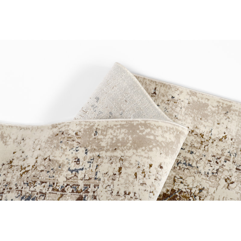 Tapis beige en mélange de polyester Erla 5 pi x 7 pi 6 po, 5 pi x 7 pi 6 po