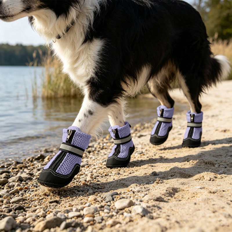 Plastics  hairs dryer stand 4Pcs Breathable Dog Shoes Waterproof Non Slide Night Suitable For Small Medium And Large Dogs Boots For Daily Walking
