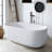 51" Freestanding Solid Surface Bathtub With Pop-up Drainage And Overflow