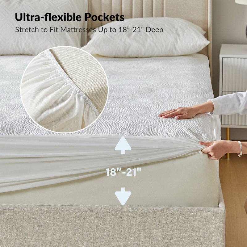 Protecteur de matelas rafraîchissant, Bleu, Double