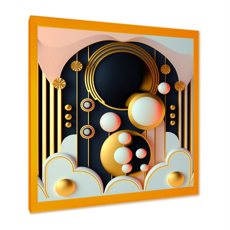 Golden Consciousness Rising I - reproduction sur toile, H 36 po x l 36 po x P 1,5 po, Toile avec cadre photo doré