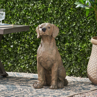 Statue de chien d'extérieur durable sans assemblage pour décoration de jardin