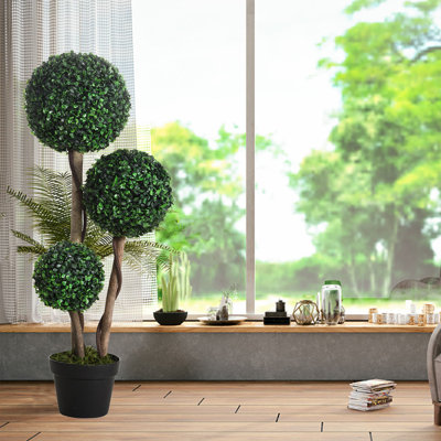 35.5'' Faux Boxwood Tree in Pot