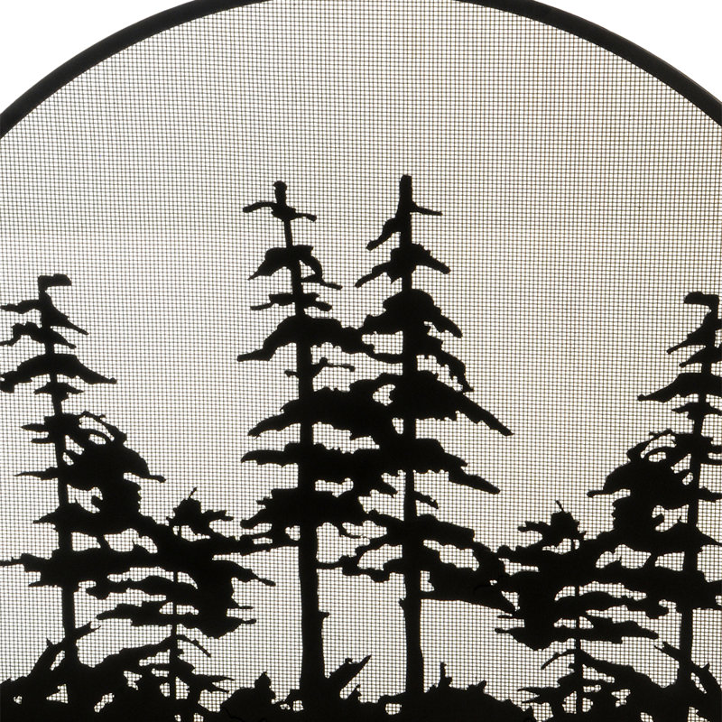 Pare-étincelles 3 panneaux Tall Pines, H 34 po x l 50 po, Noir mat