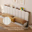 Tête de lit tapissier à grand lit avec éclairage à DEL Aurora et rangement, hauteur réglable pour matelas de 8 à 14 pouces-409080628-409080617