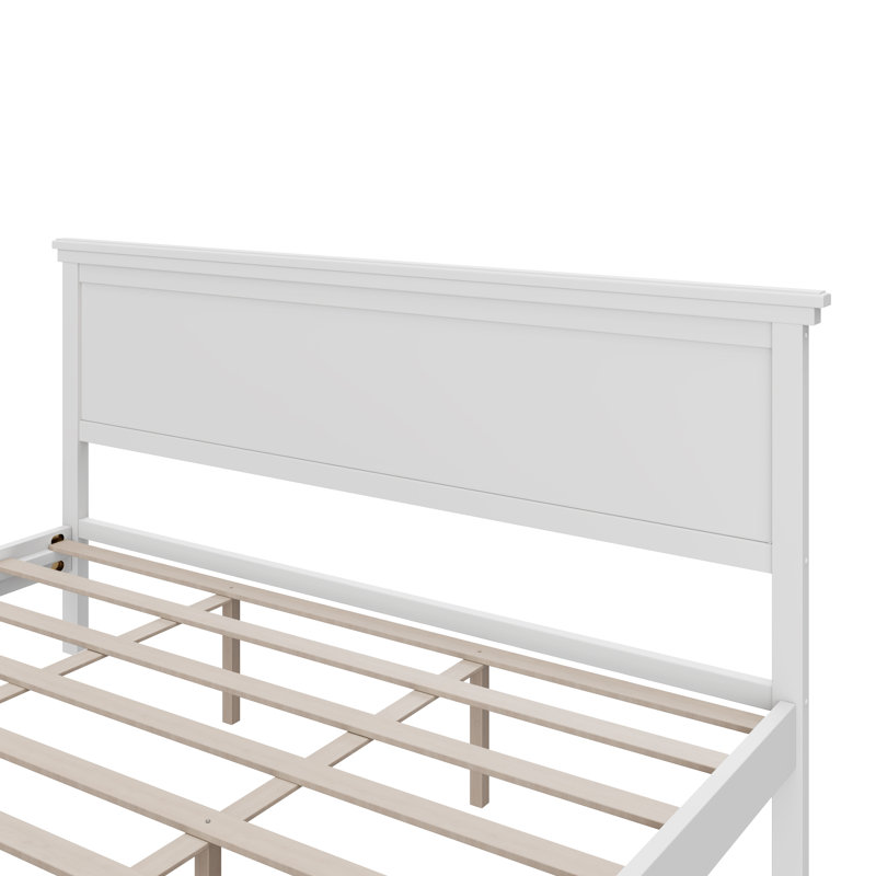 Mason Mid-Century Modern Solid Wood Platform King Bed with Slat Support