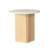 Round Faux Marble Top End Table With Wooden Curved Base In White And Oak