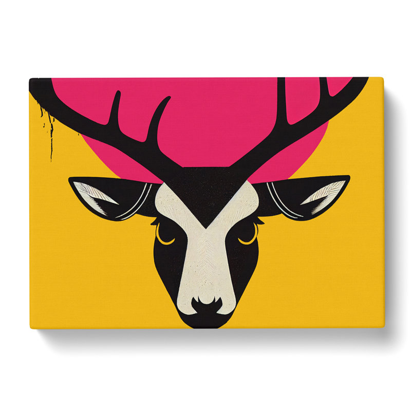 An Electrifying Stag Deer Pop Art - Wrapped Canvas, 50cm H x 76cm W x 3cm D