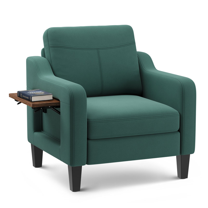 29.9" Wide Mid-Century Upholstered Premium Fabric Chair,Sofa, Green