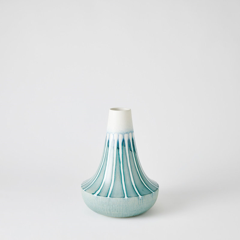 Vase de table en céramique fabriqué à la main, H 15,5 po x l 12,5 po x P 12,5 po