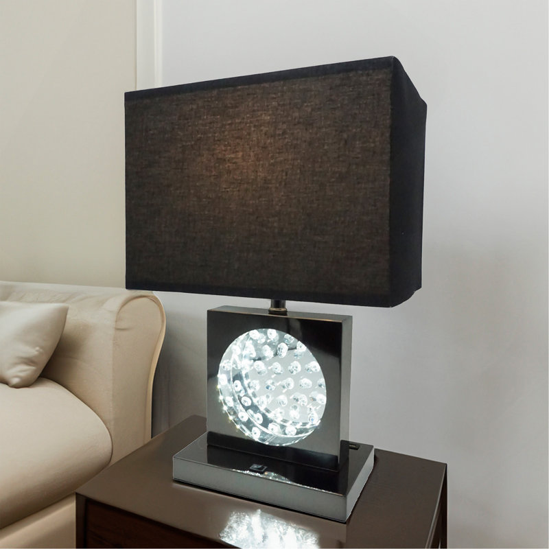 Abat-jour rectangulaire en cristal 1pc, Noir, Brun