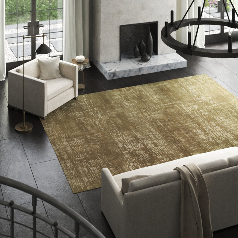 Burlap Area Rug in Neutral/Taupe, Rectangle 9' x 12'