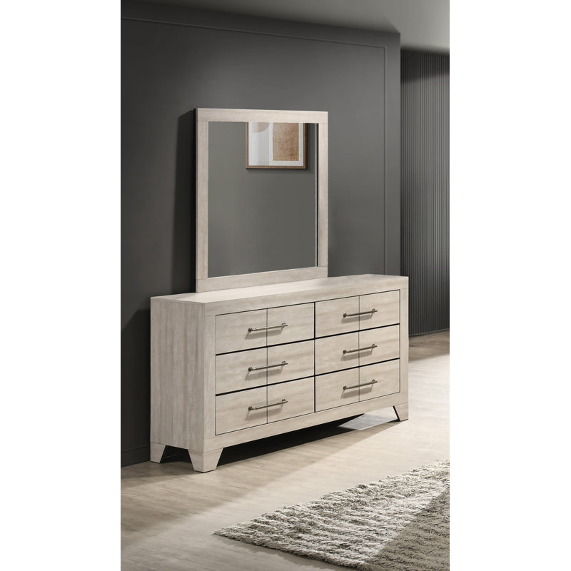 Commode 6 tiroirs avec miroir Deegan Classic