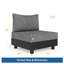Ensemble de 2 chaises sans accoudoirs modulaires en aluminium gris pour piscine et balcon (ensemble de 2), chaise