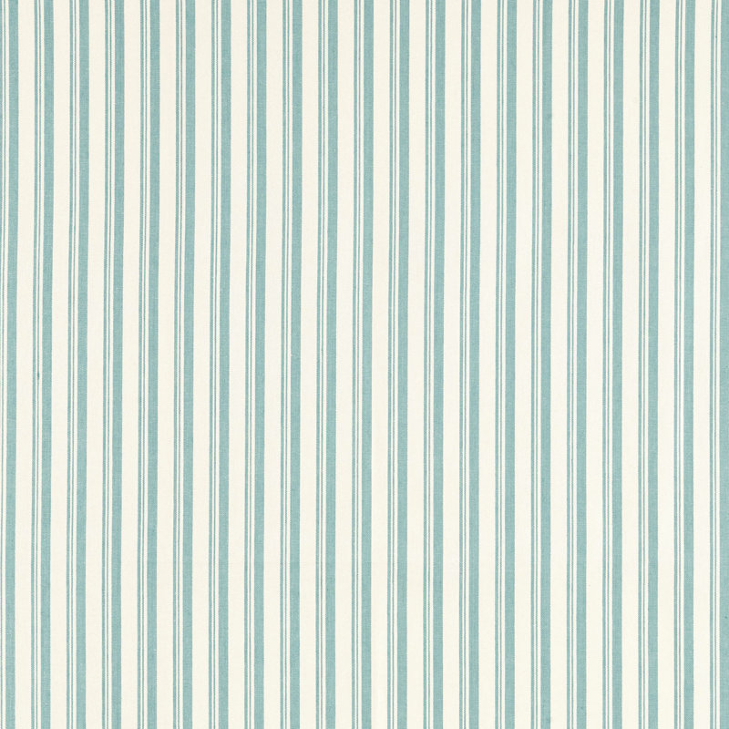 Tissu capri Schumacher x Miles Redd, Aqua / blanc