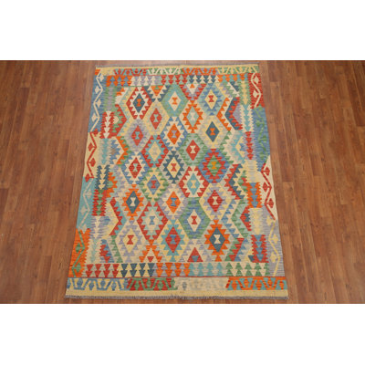 Tapis oriental coloré Kilim 5 x 7