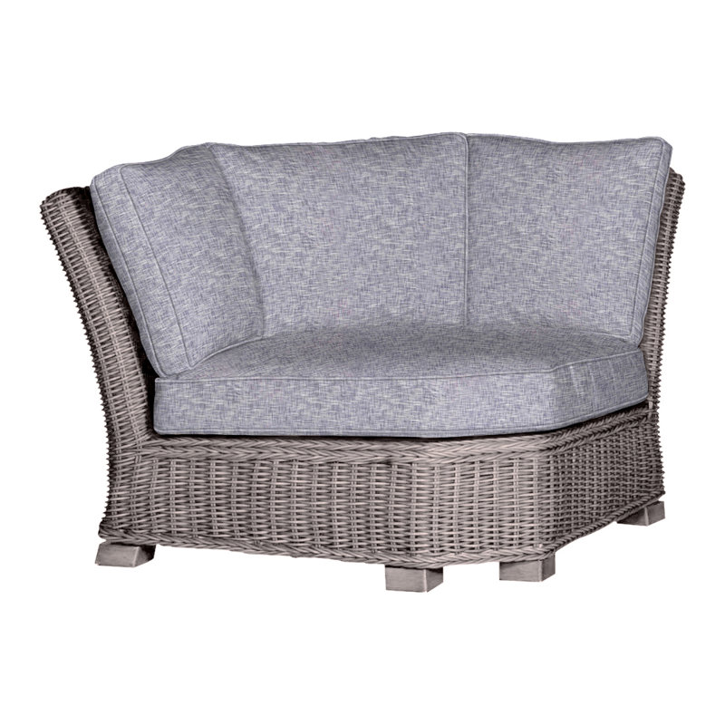 Coin modulaire d'extérieur en résine et osier rustique N-Dura, Welt, Huître, Intermix écorce