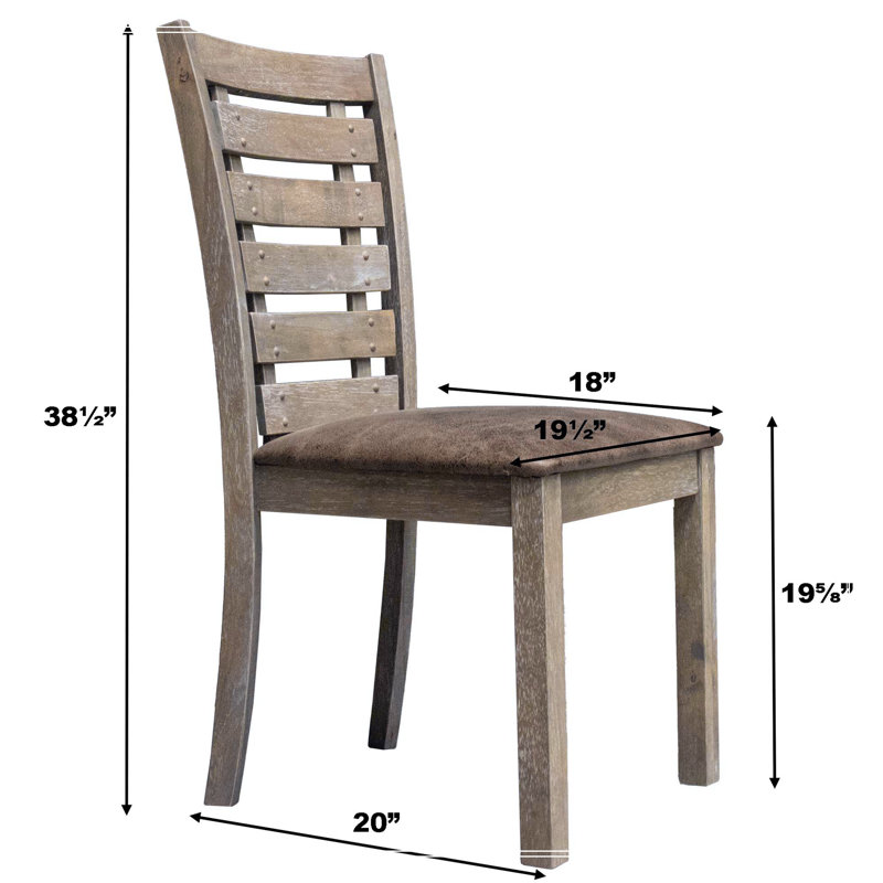 Ensemble de 2 chaises de salle à manger style campagnard rustique d'aspect vieilli en bois massif