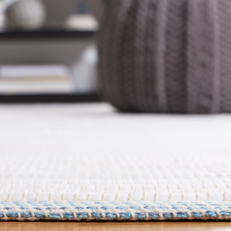 Striped Cotton Flatweave Area Rug, Rectangle 152 X 244cm