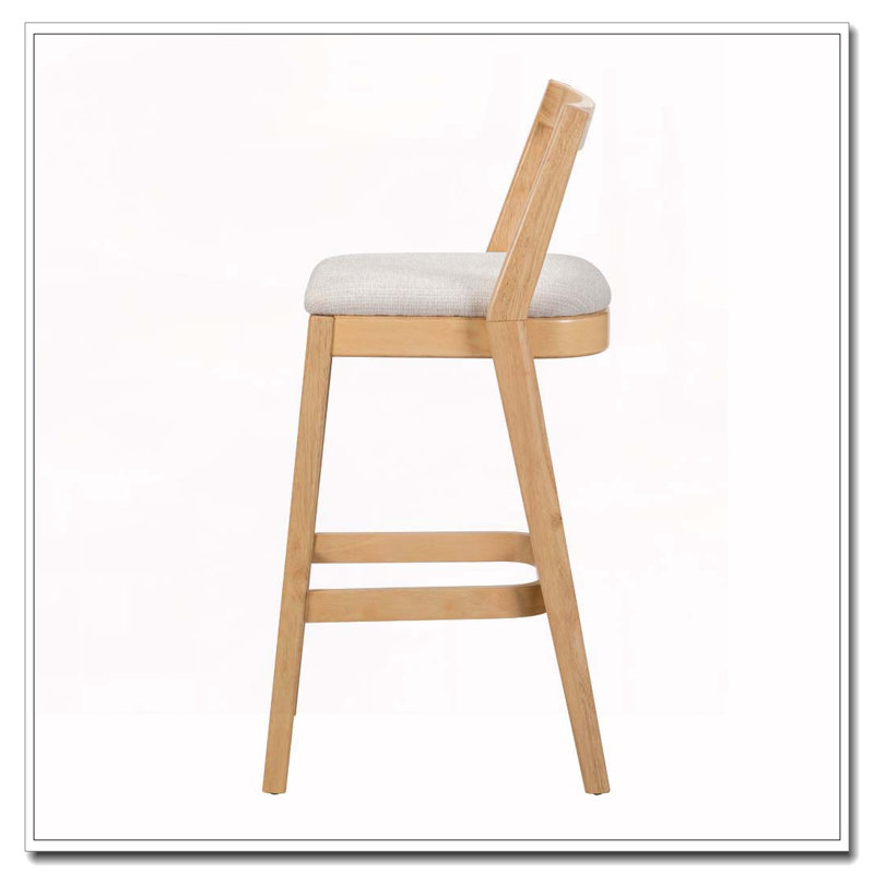 Tabouret en bois d'hévéa, Naturel