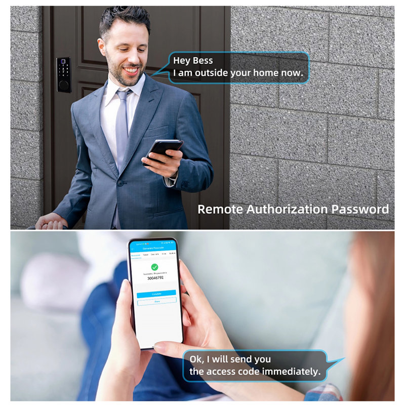 Keyless Smart Door Lock Bluetooth Entry Deadbolt App Control Fingerprint Ic Card