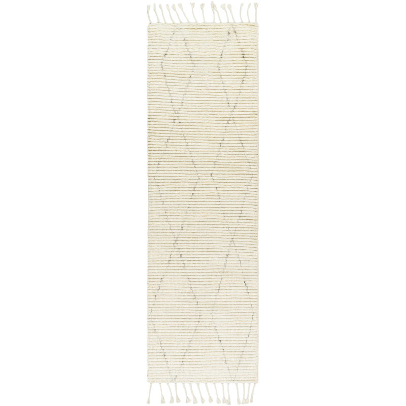 Talon Hand Knotted Wool Geometric Indoor Rug, Runner 3' x 12'